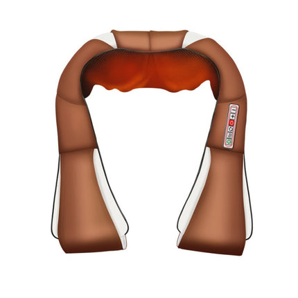 Massaggiatore shiatsu per collo e schiena a forma di U, con teste di massaggio in fibra di carbonio e riscaldamento infrarossi.