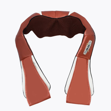 Massaggiatore shiatsu per collo e schiena a forma di U, con design elegante e comodo, ideale per uso in auto e casa.