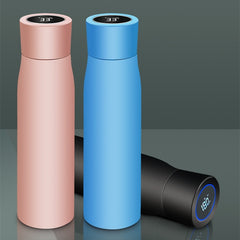 tazza a vuoto con display di temperatura intelligente in acciaio inox, rosa, blu e nera, 500 ml