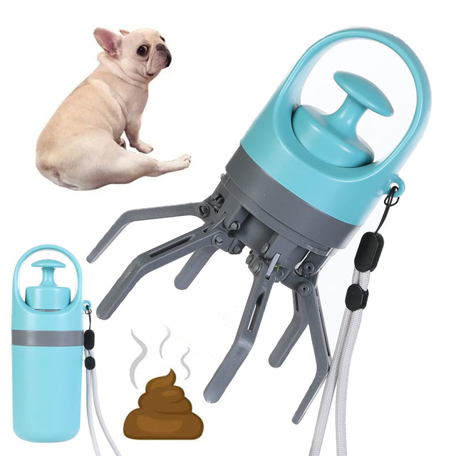 portatile pooper scooper per cani con dispenser per sacchetti integrato e meccanismo a otto artigli