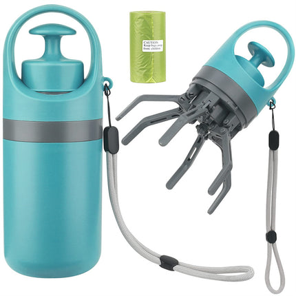 portatile pooper scooper per cani con dispenser integrato e design compatto, ideale per passeggiate senza problemi.