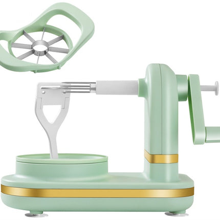 Schiacciatore e pela-mela manuale, affetta e cora mele con design moderno in plastica ABS.