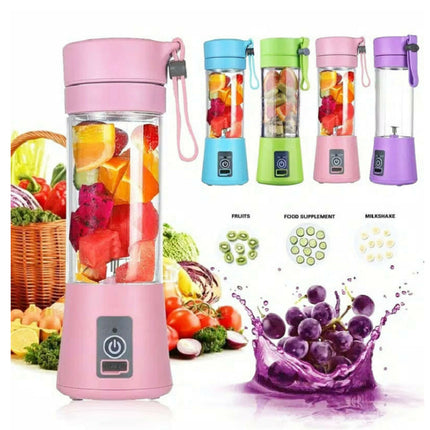 Portable Blender With USB Rechargeable Mini Kitchen Fruit Juice Mixer Home Simple Portable Electric Mini Juicer con frutta colorata.