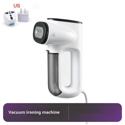 Steamer per vestiti portatile con design compatto e funzione di aspirazione.